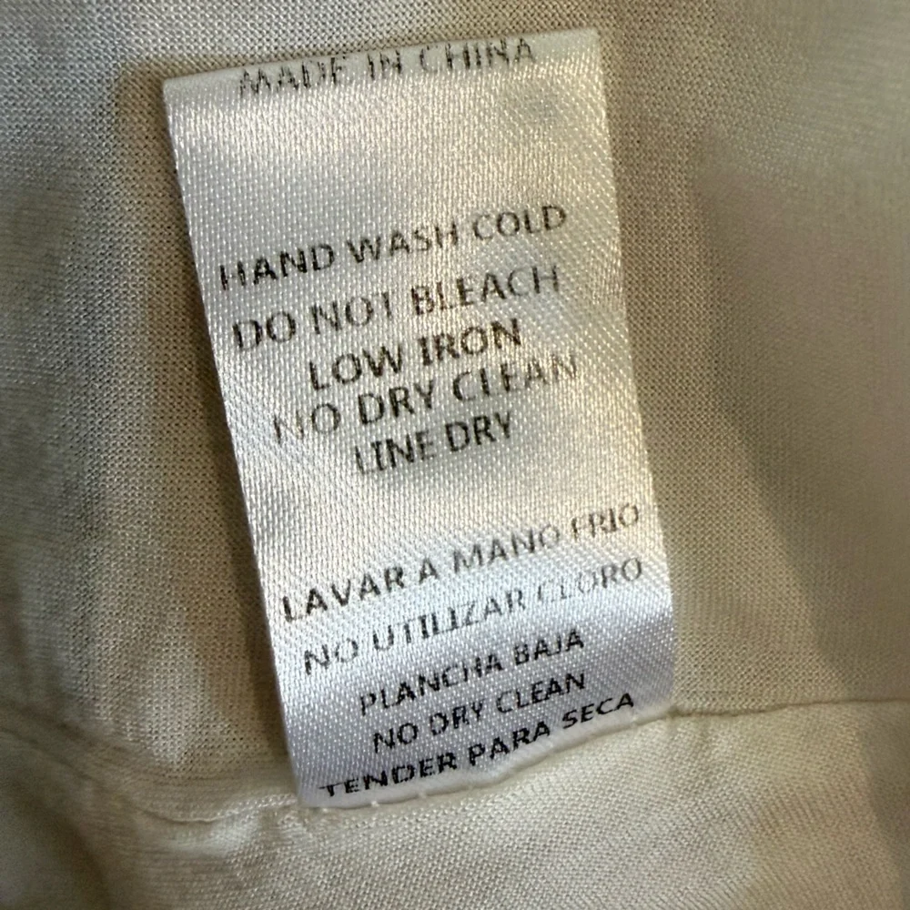 Mable Gingham Midi Skirt Beige Cream Pockets Cottagecore Size Large - Picture 7 of 7